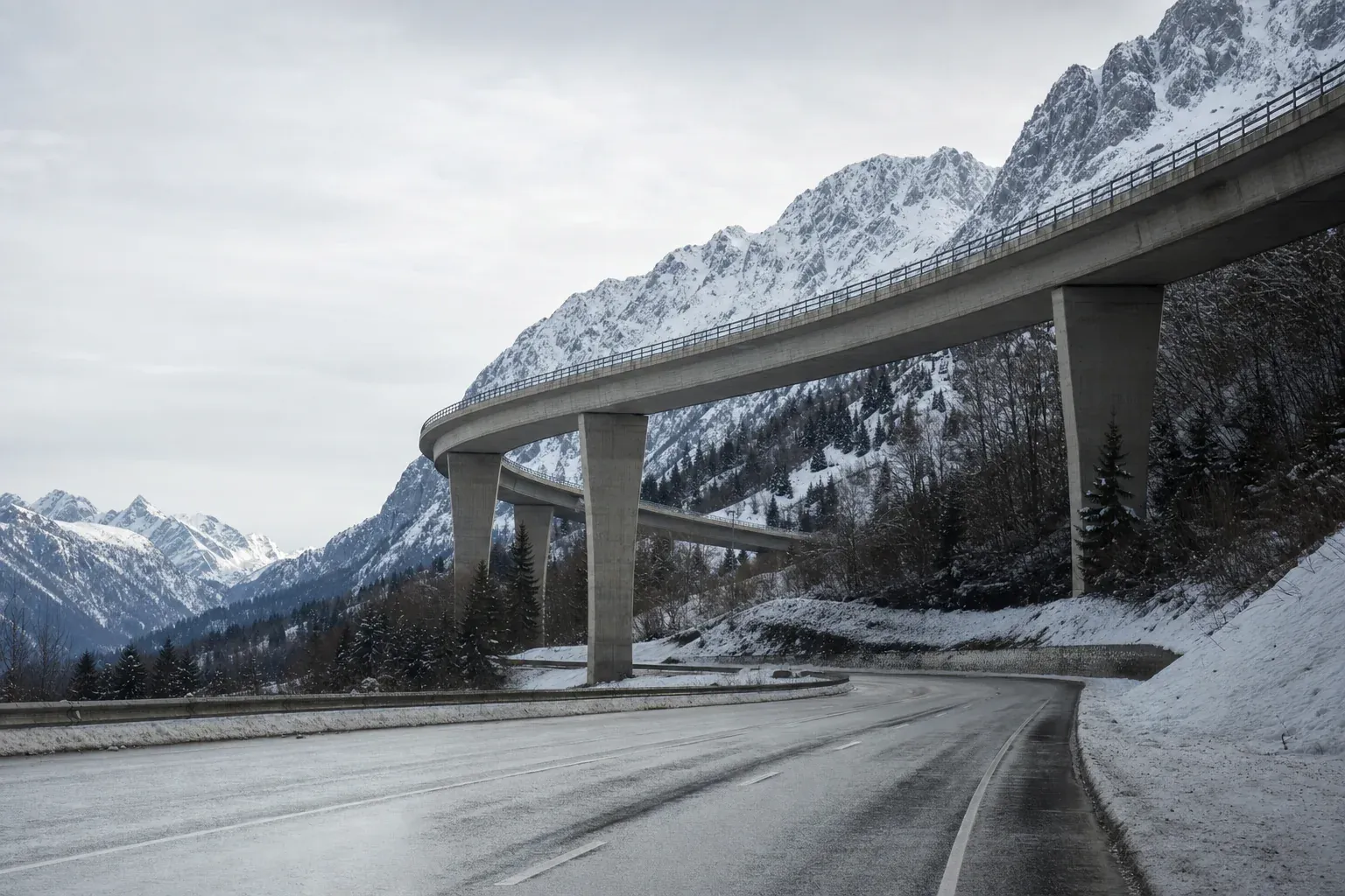 Alpine motorway bridge