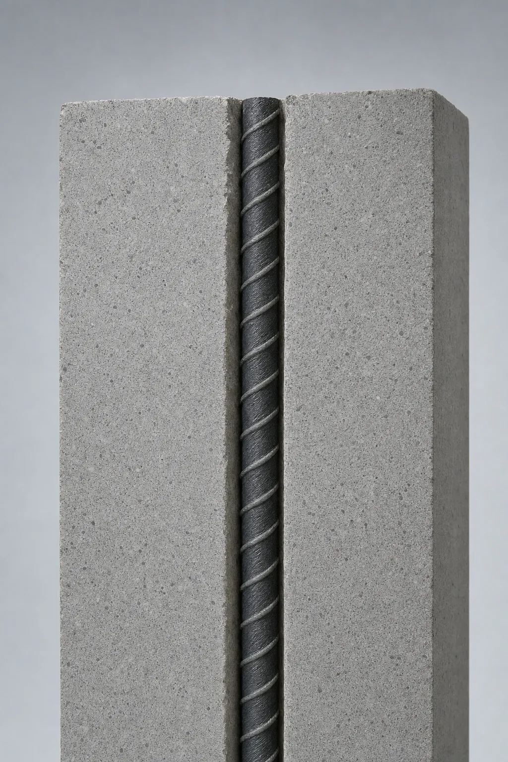 Concrete with GFRP rebar — intact, no corrosion